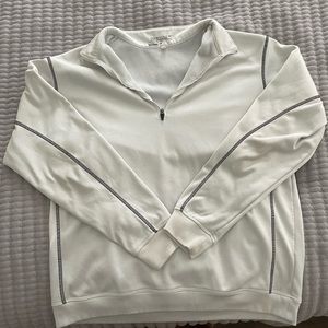 Nike mens golf white quarter zip. size medium. Excellent condition. NO STAINS.